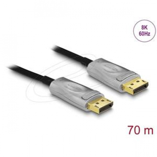 Delock Aktivní optický kabel DisplayPort 1.4 8K 70 m