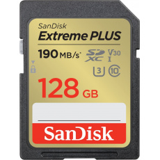 SanDisk Extreme PLUS/SDXC/128GB/190MBps/UHS-I U3 / Class 10