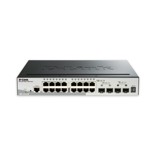 D-Link DGS-1510-20, 20-Port Gigabit Stackable SmartPro Switch, 2x SFP, 2x 10G SFP+