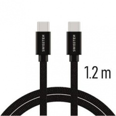 SWISSTEN DATA CABLE USB-C / USB-C TEXTILE 1,2M BLACK