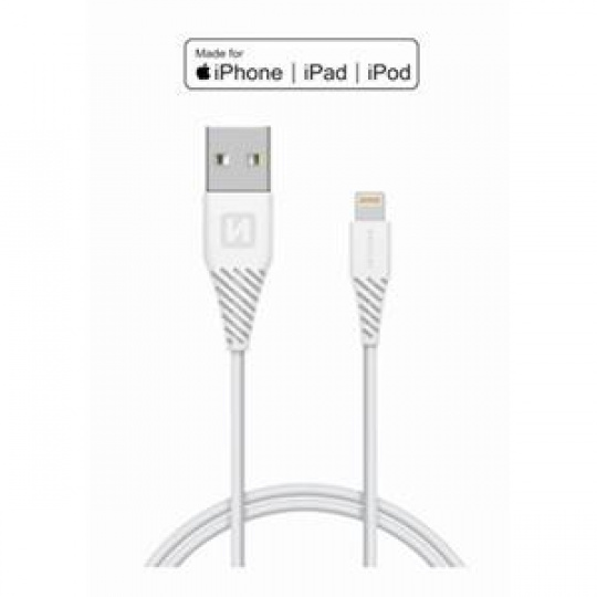 SWISSTEN DATOVÝ KABEL TPE USB / LIGHTNING MFi 1,2 M BÍLÝ