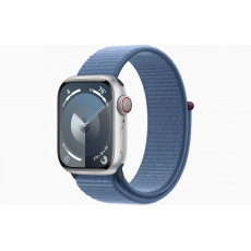 Apple Watch S9 Cell/45mm/Silver/Sport Band/Winter Blue