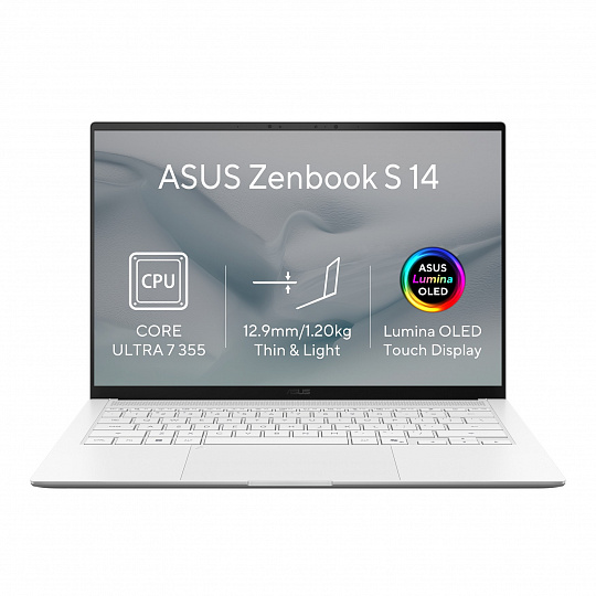 ASUS Zenbook S14 OLED/UX5406AA-OLED465XZ/U7-355/14"/2880x1800/T/32GB/1TB/Intel int/W11P/White/2R ASUS Zenbook S14 OLED/UX5406AA-OLED465XZ/U7-355/14"/2880x1800/T/32GB/1TB/Intel int/W11P/White/2R