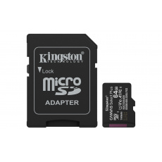 Kingston Canvas Select Plus/Micro SDXC/64GB/UHS-I U1 / Class 10/+ Adaptér