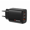 Zdroj 230V/  65W/2x USB-C + 1x USB-A (PD3.0, GaN, Quick Changer, PPS, vidlice EU) Verbatim, černý