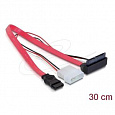 Delock Cable Micro SATA male > 2 pin power 5 V / 3,3 V + SATA 7 pin 30 cm upwards angled