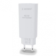 GEMBIRD, Nabíječka USB, 1x USB + 1x USB-C port PD, 65W, černá GEMBIRD, Nabíječka USB, 1x USB + 1x USB-C port PD, 65W, černá