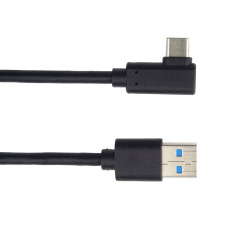 PremiumCord Kabel USB typ C/M zahnutý konektor 90° - USB 3.0 A/M, 3m