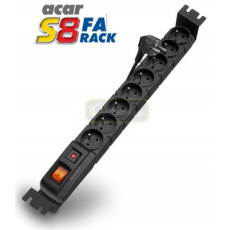 19" napáj.panel ACAR S8/5m 8x220V Black+přep.ochr.