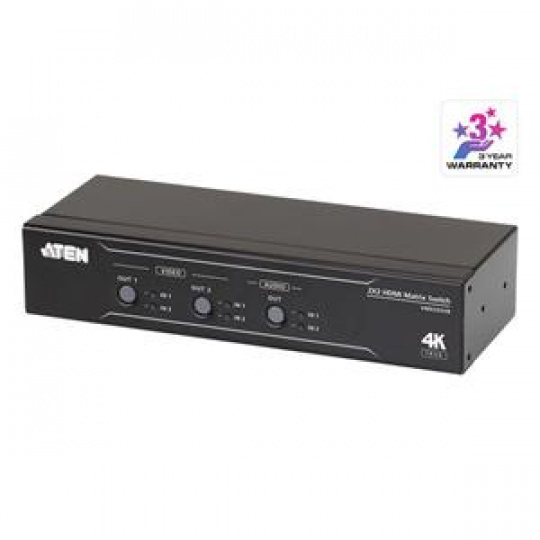 ATEN VM0202HB 2 x 2 True 4K HDMI Matrix Switch with Audio De-Embedder