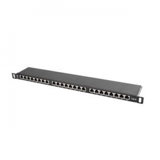 LANBERG PATCH PANEL 24 PORTŮ 0,5U 19" CAT.6 FTP STÍNĚNÝ ČERNÝ