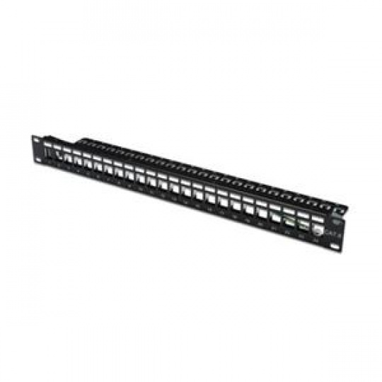 Digitus Neosazený Patch Panel, 24 port, stíněný, 1U, černý