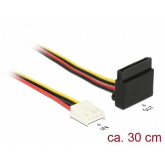 Delock Napájecí kabel Floppy 4 pin samice > SATA 15 pin samice kovová spona 30 cm