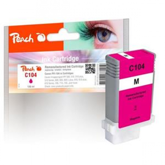 Peach kompatibilní cartridge Canon PFI-104M, 3631B001 XL magenta