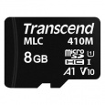 Transcend 8GB microSDHC410M UHS-I U1 (Class 10) A1 V10 MLC průmyslová paměťová karta (bez adaptéru), 100MB/s R, 22MB/s W