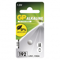 Alkalická knoflíková baterie GP LR41 (192F), 1 ks Alkalická knoflíková baterie GP LR41 (192F), 1 ks