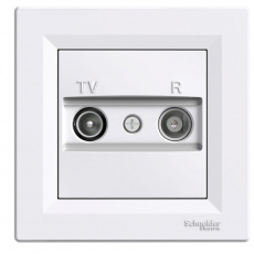 Asfora zásuvka TV+R průběžná 4dB White