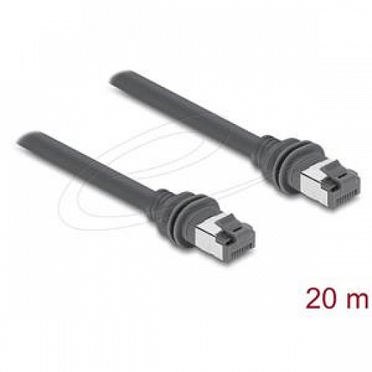 Delock Spojovací kabel RJ45 Cat.6 kompatibilní se Starlink Gen3 – 20 m, šedý Delock Spojovací kabel RJ45 Cat.6 kompatibilní se Starlink Gen3 – 20 m, šedý