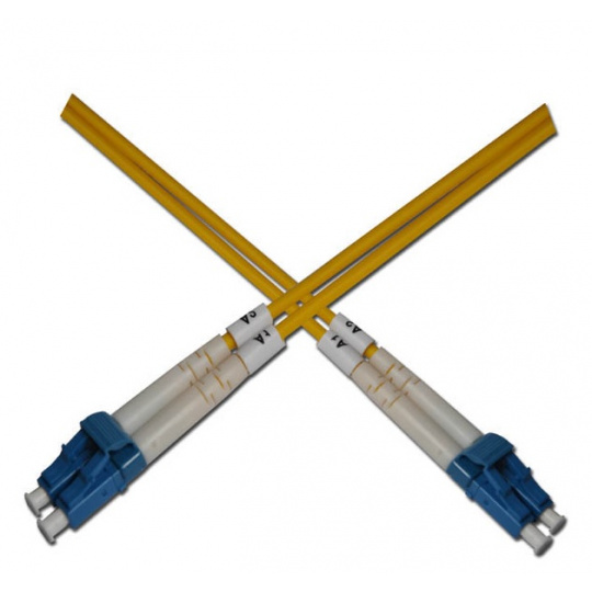 Optický patchkabel duplexní, LC-LC 9/125um SM, 15m, OS2