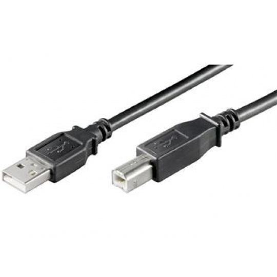 PremiumCord Kabel USB 2.0, A-B, 5m, černá