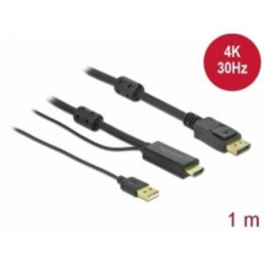 Delock Kabel HDMI na DisplayPort 4K 30 Hz 1 m