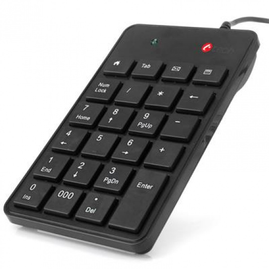 Numerická klávesnice C-TECH KBN-01, 23 kláves, USB slim, černá