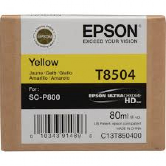 Epson Singlepack Photo Yellow T850400 UltraChrome HD ink 80ml