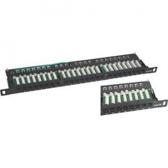 UTP 0,5U Patch panel S-line 24 port Cat.5E Black