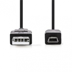 Nedis CCGB60300BK20 - USB 2.0 kabel | A Zástrčka - Mini 5-Pin Zástrčka | 2 m | Černá barva Nedis CCGB60300BK20 - USB 2.0 kabel | A Zástrčka - Mini 5-Pin Zástrčka | 2 m | Černá barva
