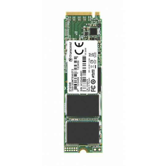 TRANSCEND MTE652T2 512GB Industrial 3K P/E SSD disk M.2, 2280 PCIe Gen3 x4 NVMe 1.3 (3D TLC), 2100MB/s R, 1000MB/s W