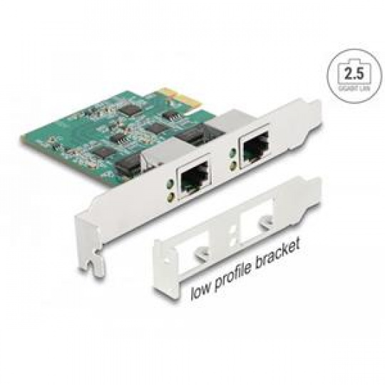 Delock PCI Express x1 karta na 2 x RJ45 2,5 Gigabit LAN