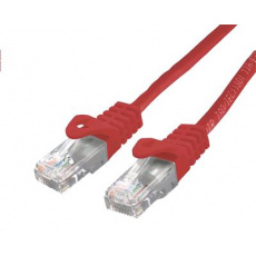 Kabel C-TECH patchcord Cat6, UTP, červený, 1m