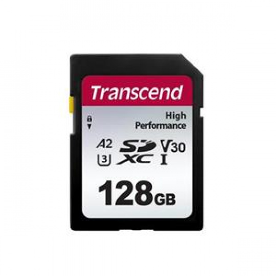 Transcend 128GB SDXC 330S UHS-I U3 V30 A2 paměťová karta, 100 MB/s R, 85 MB/s W