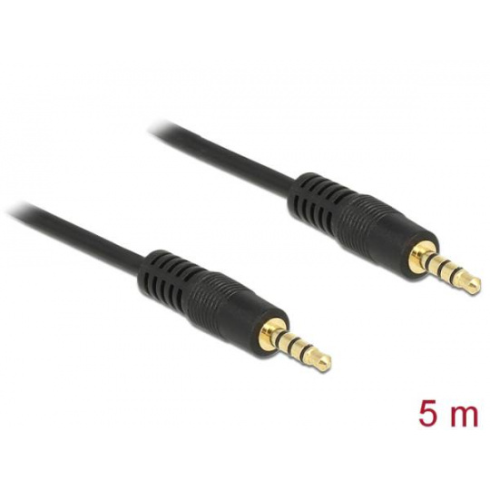 Delock Cable Stereo Jack 3.5 mm 4 pin male > male 5 m