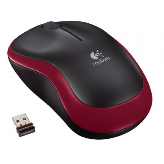 myš Logitech Wireless Mouse M185, nano USB, červená