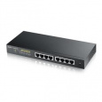 Zyxel GS1900-8HP, 8-port GbE L2 PoE Smart Switch, 802.3at, desktop, fanless, 77 Watt