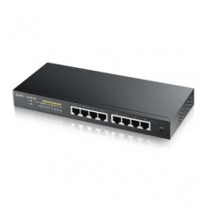 Zyxel GS1900-8HP v3, 8-port GbE L2 PoE Smart Switch, 802.3at, desktop, fanless, 70 Watt