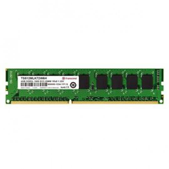 Transcend paměť 4GB DDR3L-1600 ECC-DIMM 1Rx8 CL11