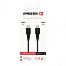 SWISSTEN NABÍJECÍ KABEL USB-C / USB-C 1,0 M ČERNÝ SWISSTEN NABÍJECÍ KABEL USB-C / USB-C 1,0 M ČERNÝ