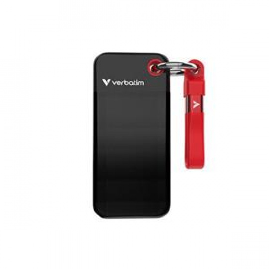 VERBATIM Pocket SSD 1TB, USB-C 3.2 Gen 2, černá/červená VERBATIM Pocket SSD 1TB, USB-C 3.2 Gen 2, černá/červená