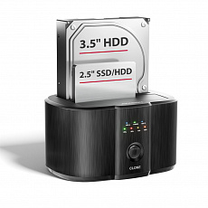 AXAGON ADSA-SC, USB-C 5Gbps dokovací stanice pro 2x SATA 6G 2.5"/3.5" SSD/HDD s funkcí klonování