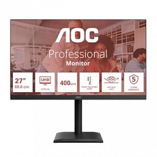 AOC LCD U27E4CV 27" IPS 4K/3840x2160@60Hz/4ms/400cd/2xHDMI/DP/4xUSB/USB-C dock/RJ45/Repro/Pivot/HAS/5 let