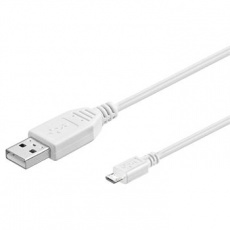 PremiumCord Kabel micro USB 2.0, A-B 3m, bílá