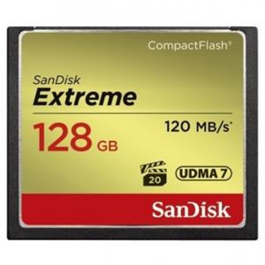 SanDisk CF 128 GB Extreme (120/85 MB/s, VPG20, UDMA7)