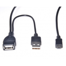 Kabel  USB A/female+USB A/male - Micro USB/male OTG