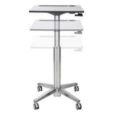 ERGOTRON LEARNFIT™, ADJUSTABLE STANDING DESK, CLEAR ANODIZED, pracovní pojízdný stolek, k sezení i stání ERGOTRON LEARNFIT™, ADJUSTABLE STANDING DESK, CLEAR ANODIZED, pracovní pojízdný stolek, k sezení i stání