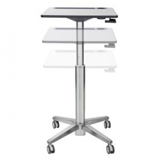 ERGOTRON LEARNFIT™, ADJUSTABLE STANDING DESK, CLEAR ANODIZED, pracovní pojízdný stolek, k sezení i stání