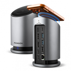 AXAGON HMC-WL9, USB 10Gbps hub s Qi, 3x USB-A, USB-C, HDMI & DP 4k/60Hz, RJ-45, PD 100W, kabel 60cm AXAGON HMC-WL9, USB 10Gbps hub s Qi, 3x USB-A, USB-C, HDMI & DP 4k/60Hz, RJ-45, PD 100W, kabel 60cm