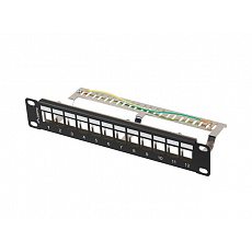 LANBERG PATCH PANEL 12 PORTŮ 1U 19" FTP PRO MODULY KEYSTONE ČERNÝ V2