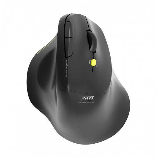 PORT CONNECT ERGO SOFT COLLECTION/Vertikální/Optická/Pro praváky/1 600 DPI/USB+BT/Černá PORT CONNECT ERGO SOFT COLLECTION/Vertikální/Optická/Pro praváky/1 600 DPI/USB+BT/Černá